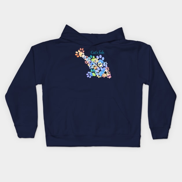 The Cat's Fish Kids Hoodie by MelissaJBarrett